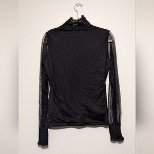 Black Sheer Sleeves Pink Lily Top